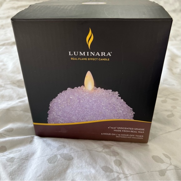 LUMINARA Lilac sparkly sphere real flame effect battery powered candle unscented - Picture 6 of 7